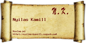 Nyilas Kamill névjegykártya